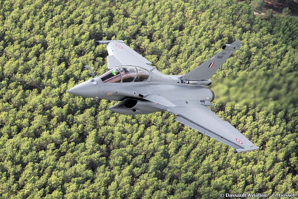 An IAF Rafale during pre-delivery flights in France